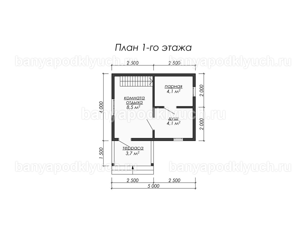 Баня из бруса 5x4 м Баня из бруса 5x4 м