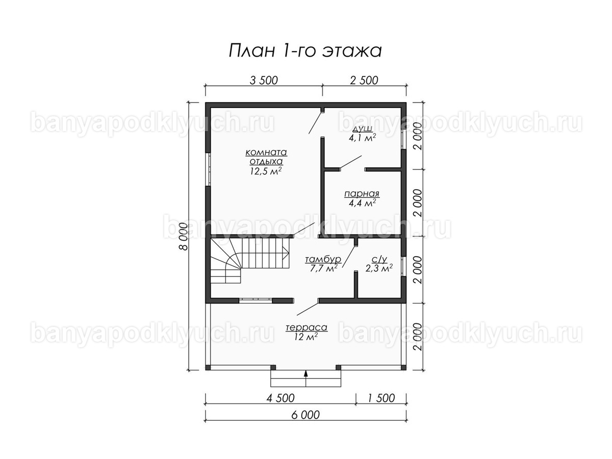 Каркасная баня 8x6 м Каркасная баня 8x6 м