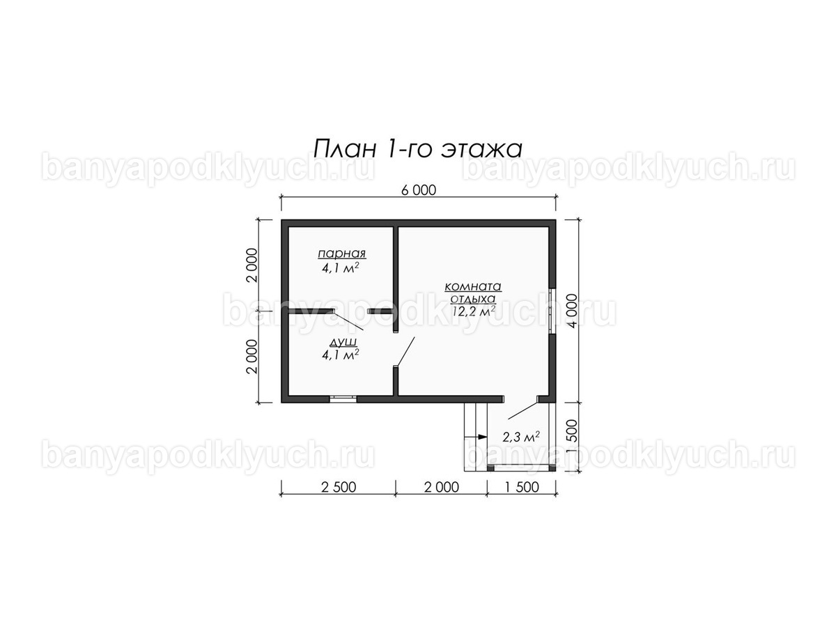 Каркасная баня 6x4 м Каркасная баня 6x4 м