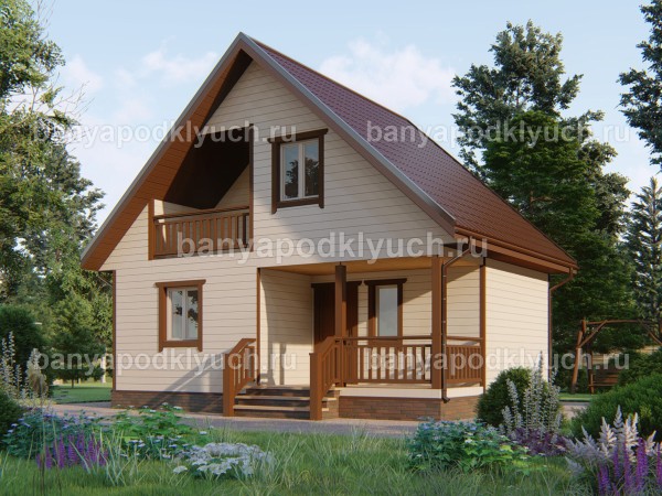 Каркасная баня 8 на 6 м