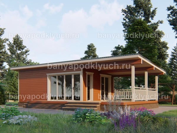 Каркасная баня 11 на 6,5 м